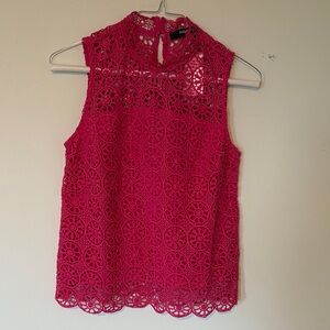 Sugarlips Pink Lace Sleeveless Blouse